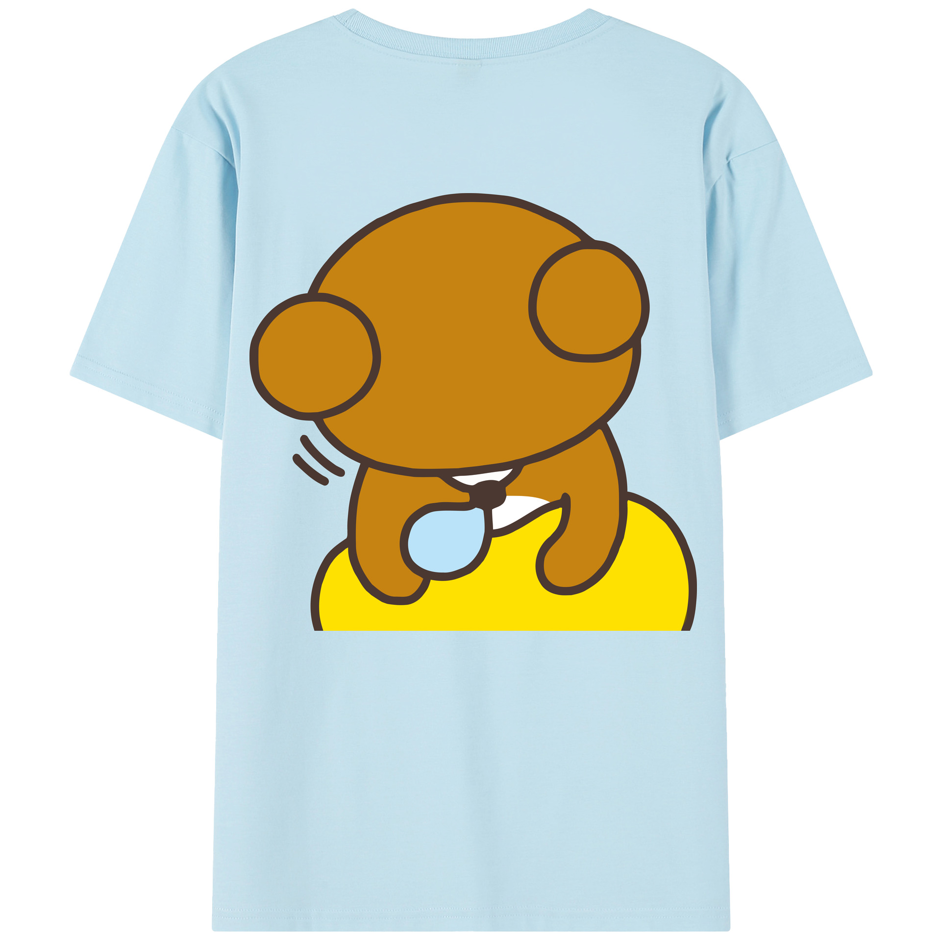 （画像用） リラックマ リラックマ キイロイトリ Rilakkuma Korilakkuma Kiiroitori 綿100％半袖Tシャツ（背面プリント）